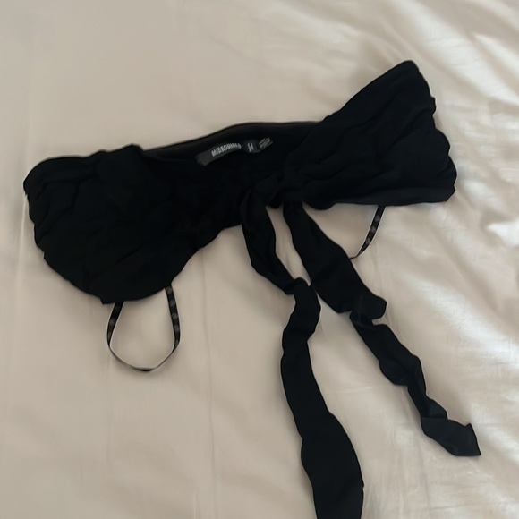 Missguided Cheesecloth Bandeau and Short set black - Picture 4 of 6